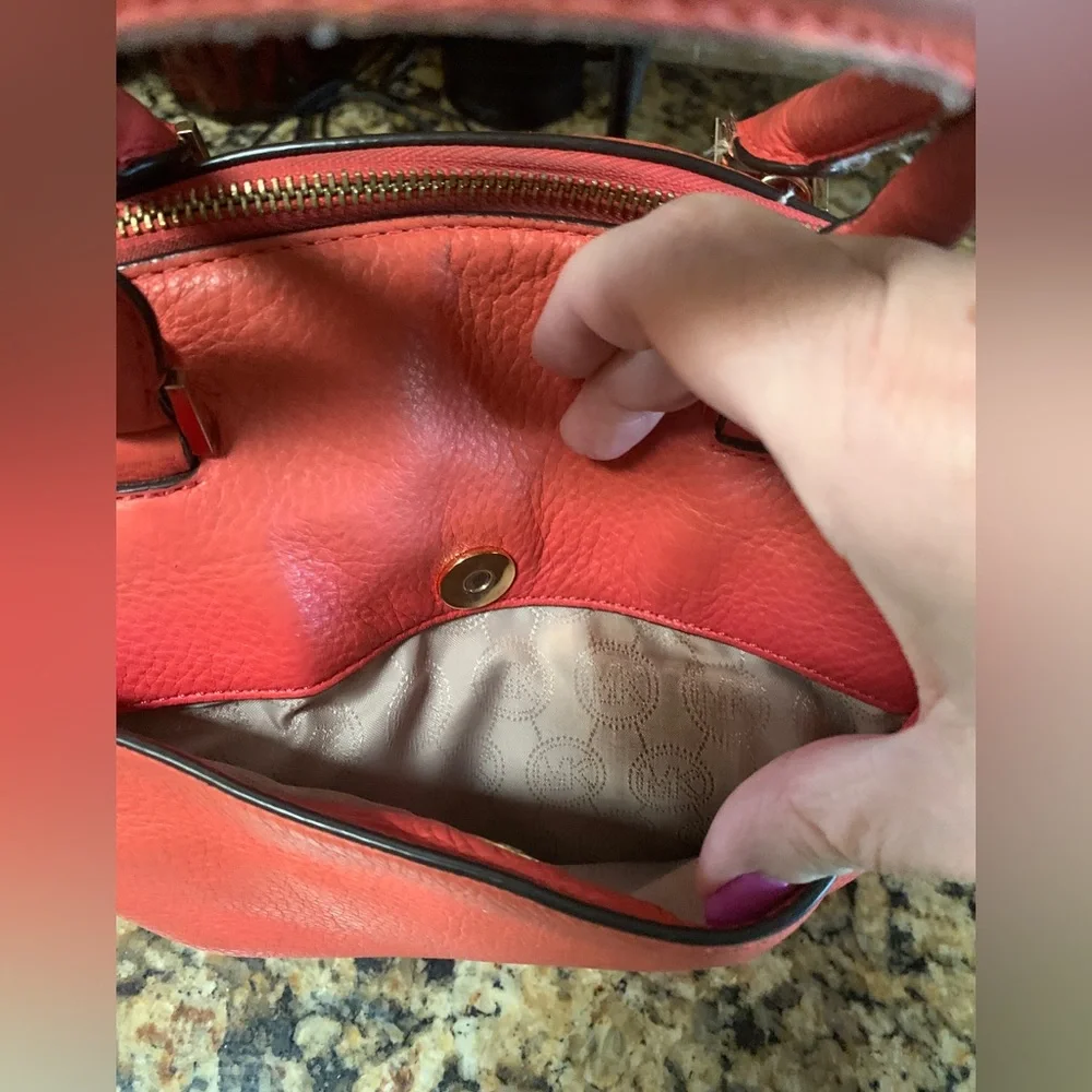 Michael Kors Ciara Flame Leather Handbag
